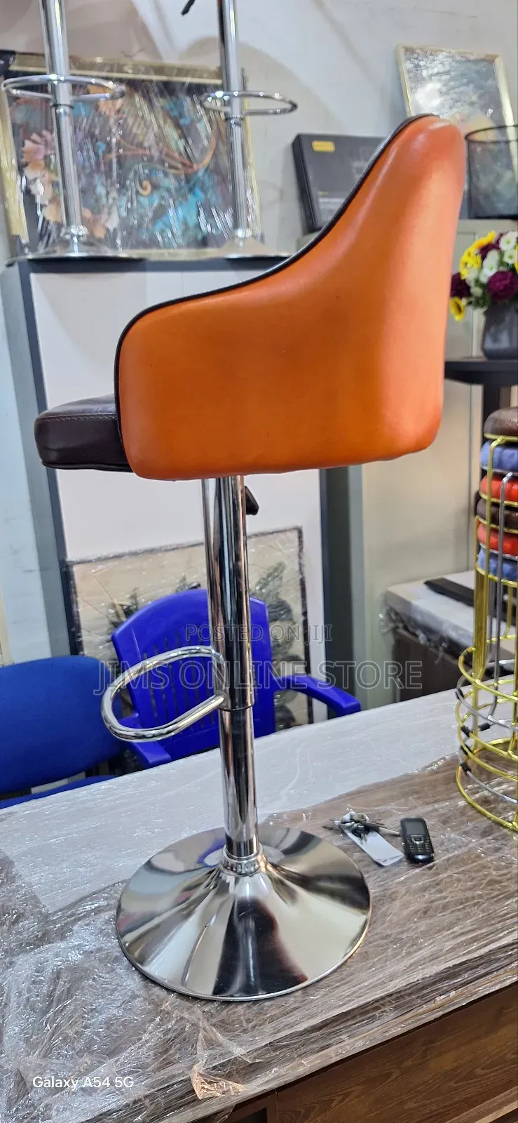 Leather Barstool Bar Stool on Promotion Brown