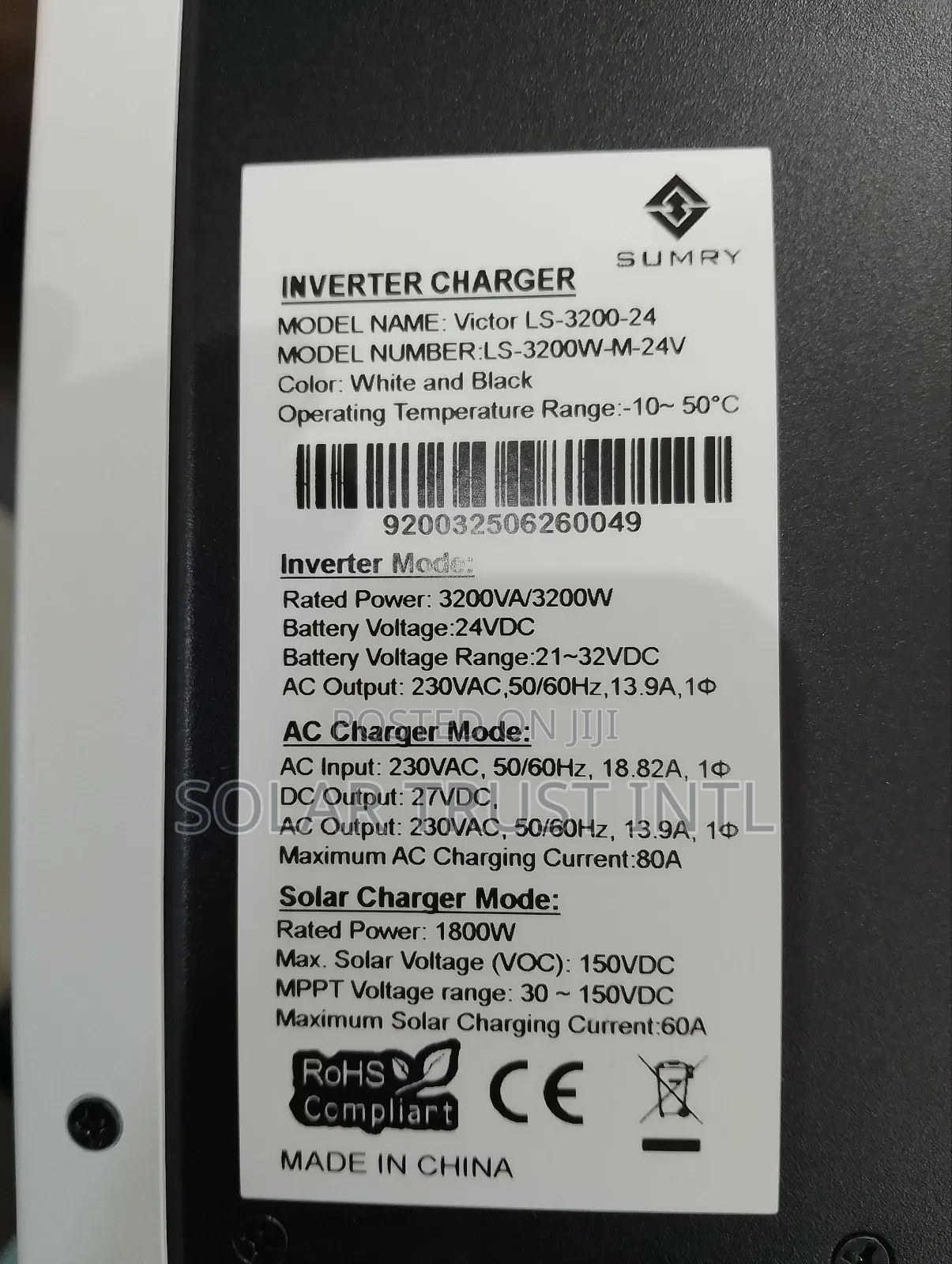 3.2kva/24v Sumry Hybrid Inverter