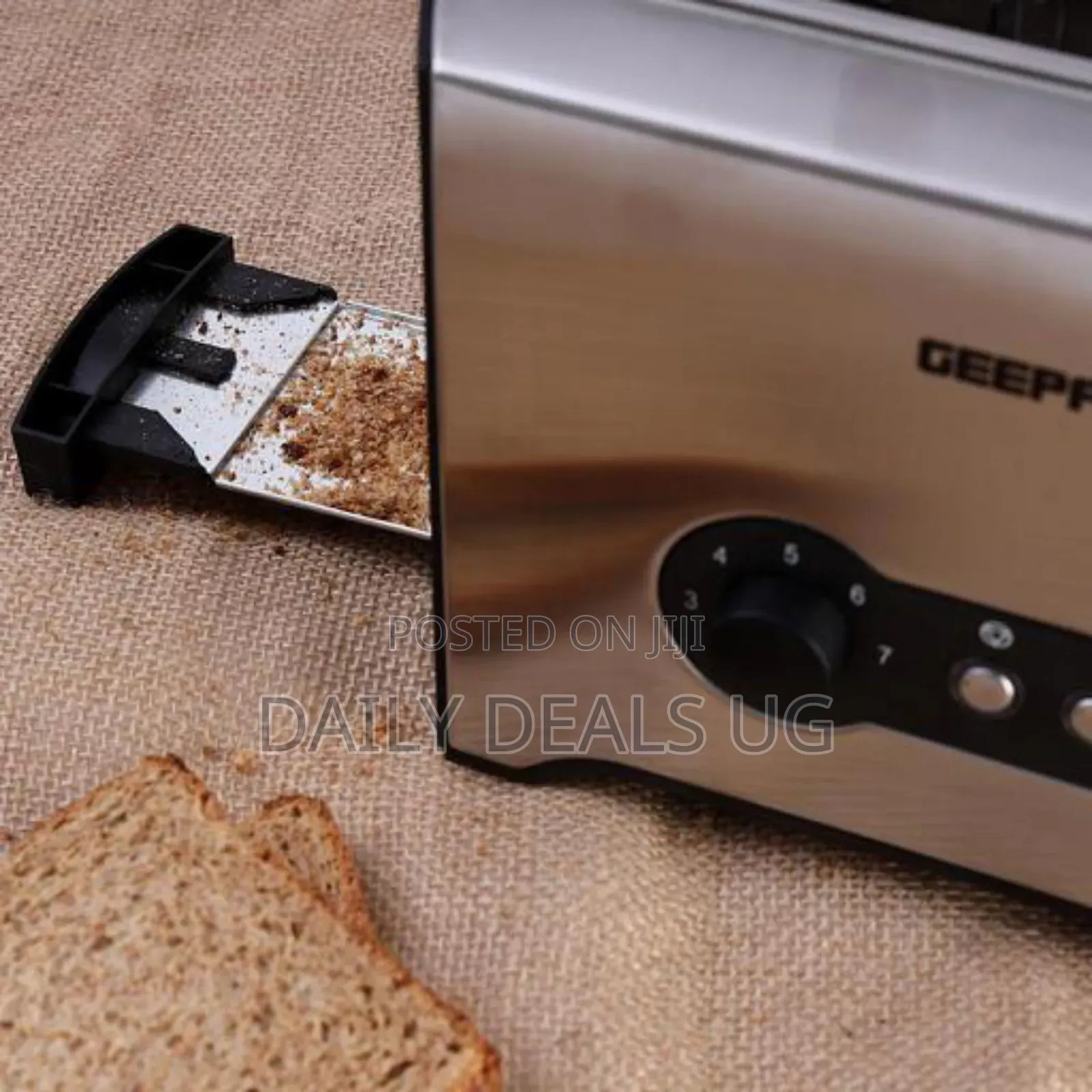 Geepas 900w 2 Slice Bread Toaster Stainless Steel