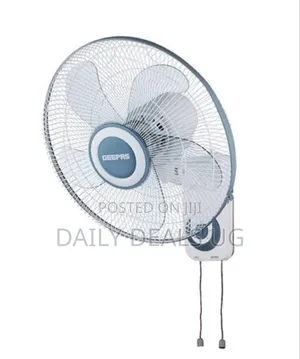 Geepas Gf9483 Wall Fan -3 Speed Settings With 2 Pull String Cords