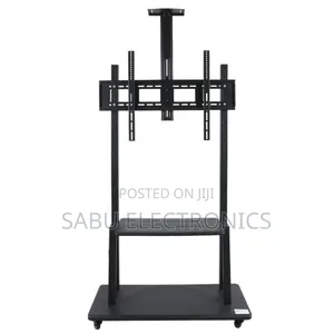 Heavy Duty Adjustable Mobile Tv Stand Trolley for 32–100 Inch Screens