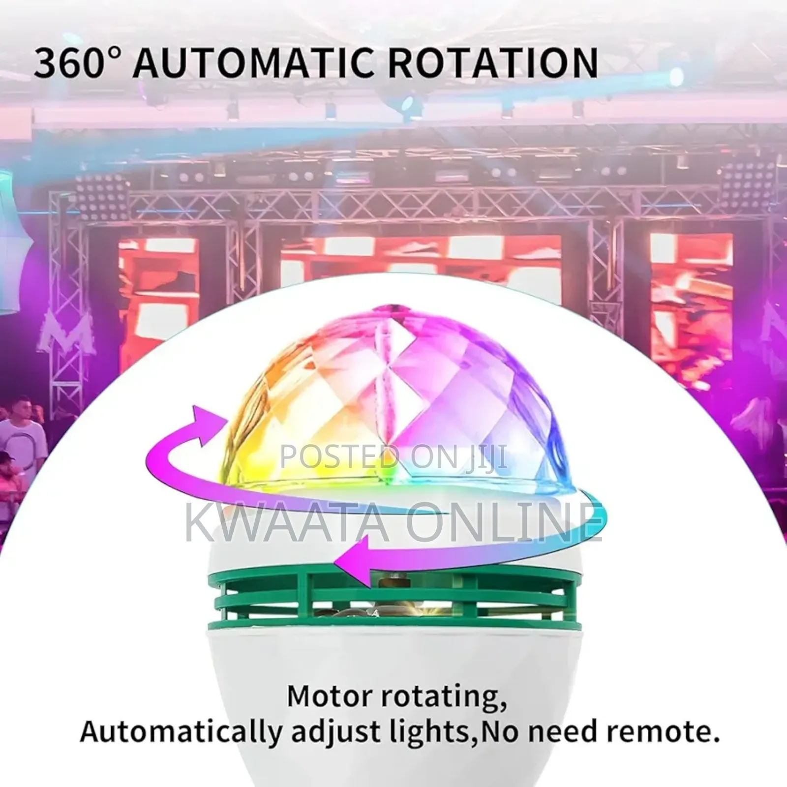 Led Crystal Color Magic Rotating Bulb Strobe Light