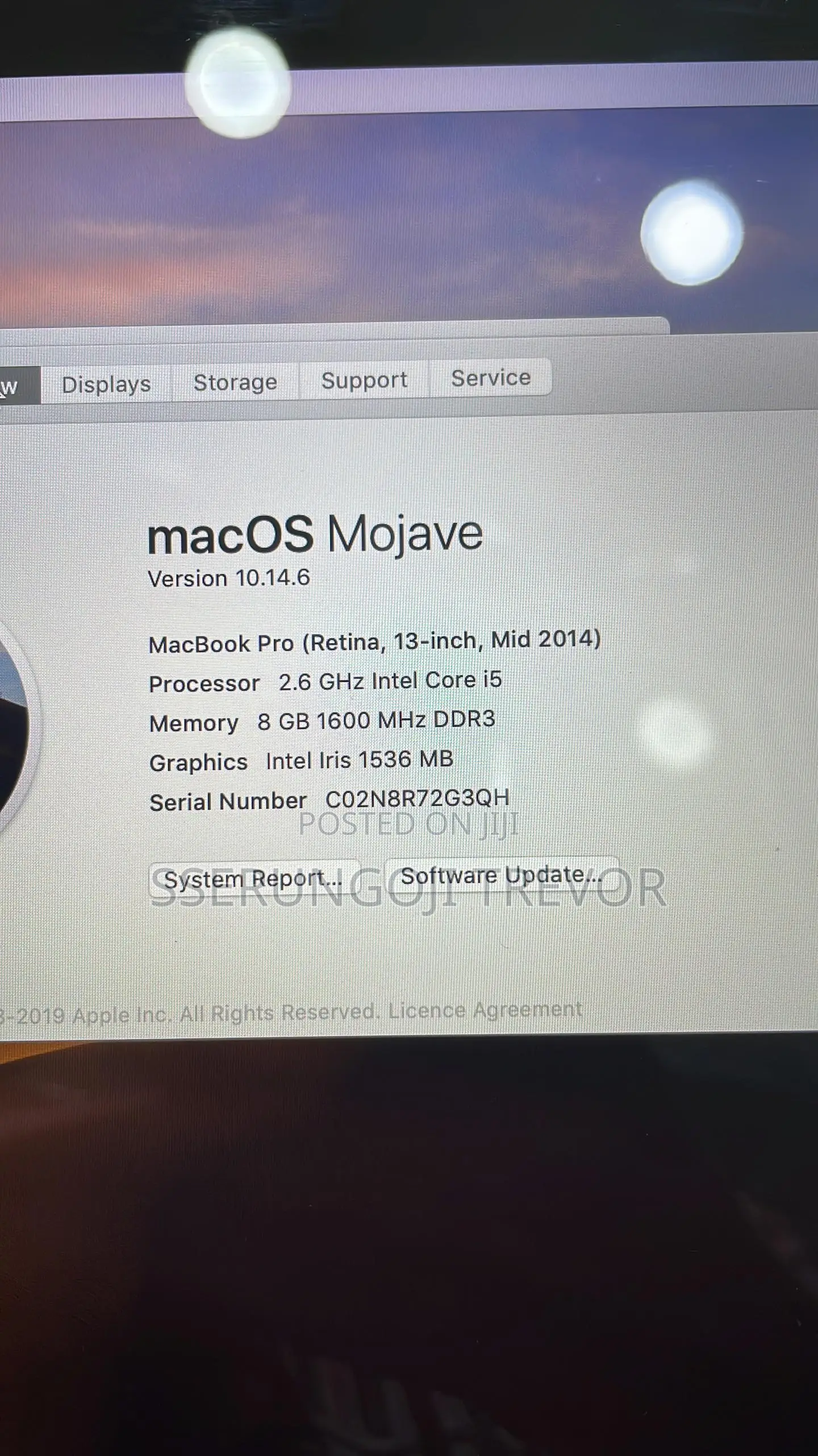 Laptop Apple MacBook Pro 2014 8GB Intel Core I5 SSHD+SSD 256GB