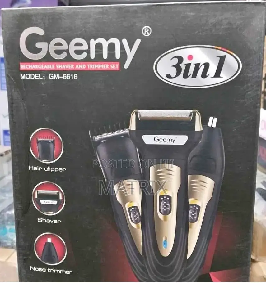 Geemy 3-in-1 Rechargeable Shaver and Trimmer Set