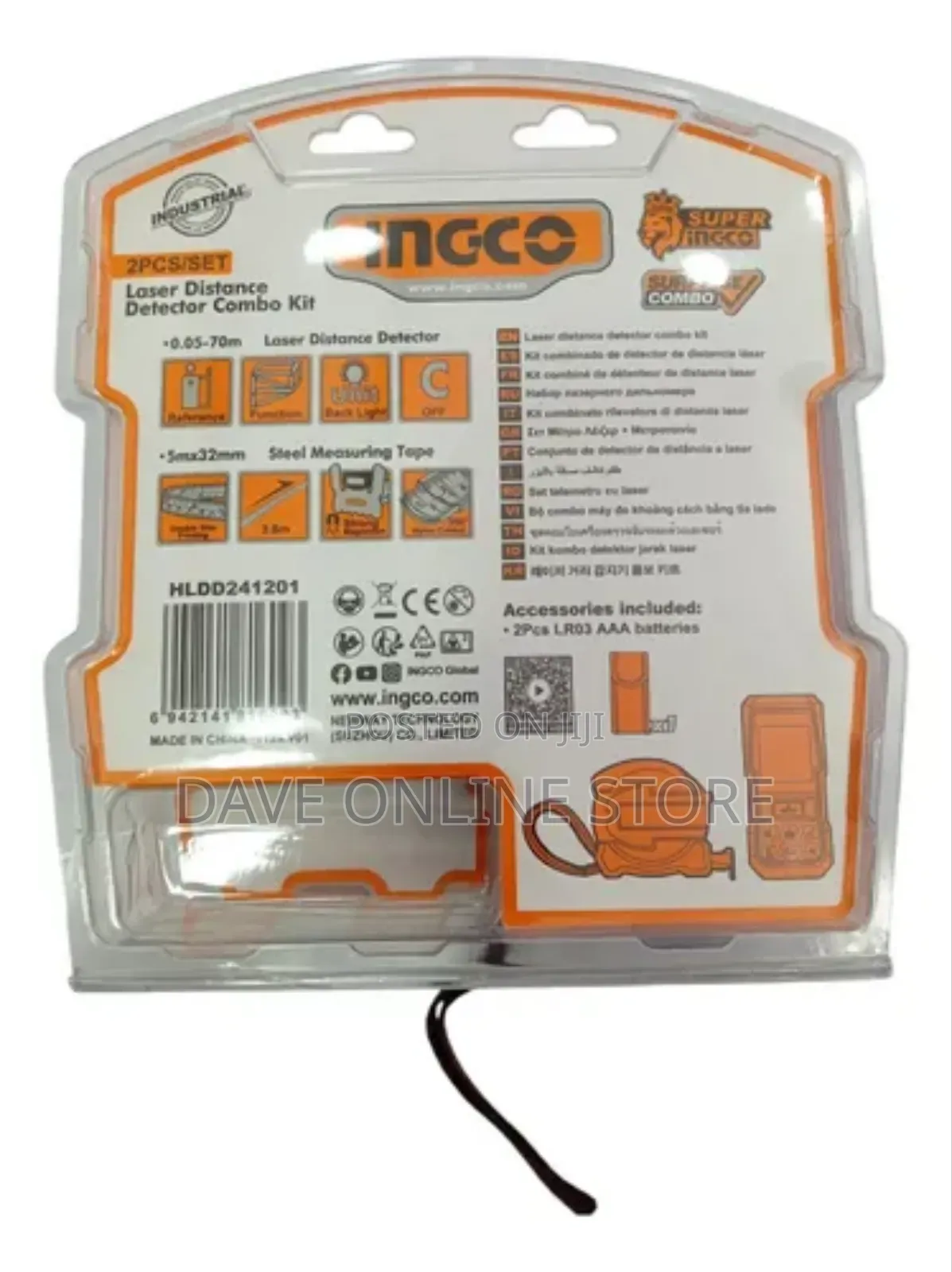 Ingco Laser Distance Detector Kit 70m and 5m Tape
