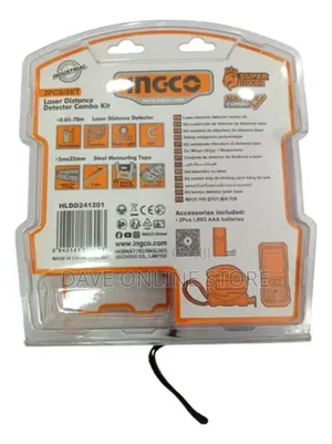 Ingco Laser Distance Detector Kit 70m and 5m Tape