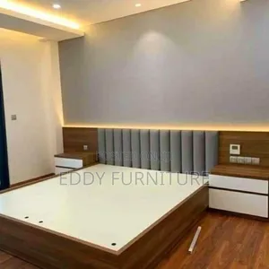 Wood and Fabric Bed