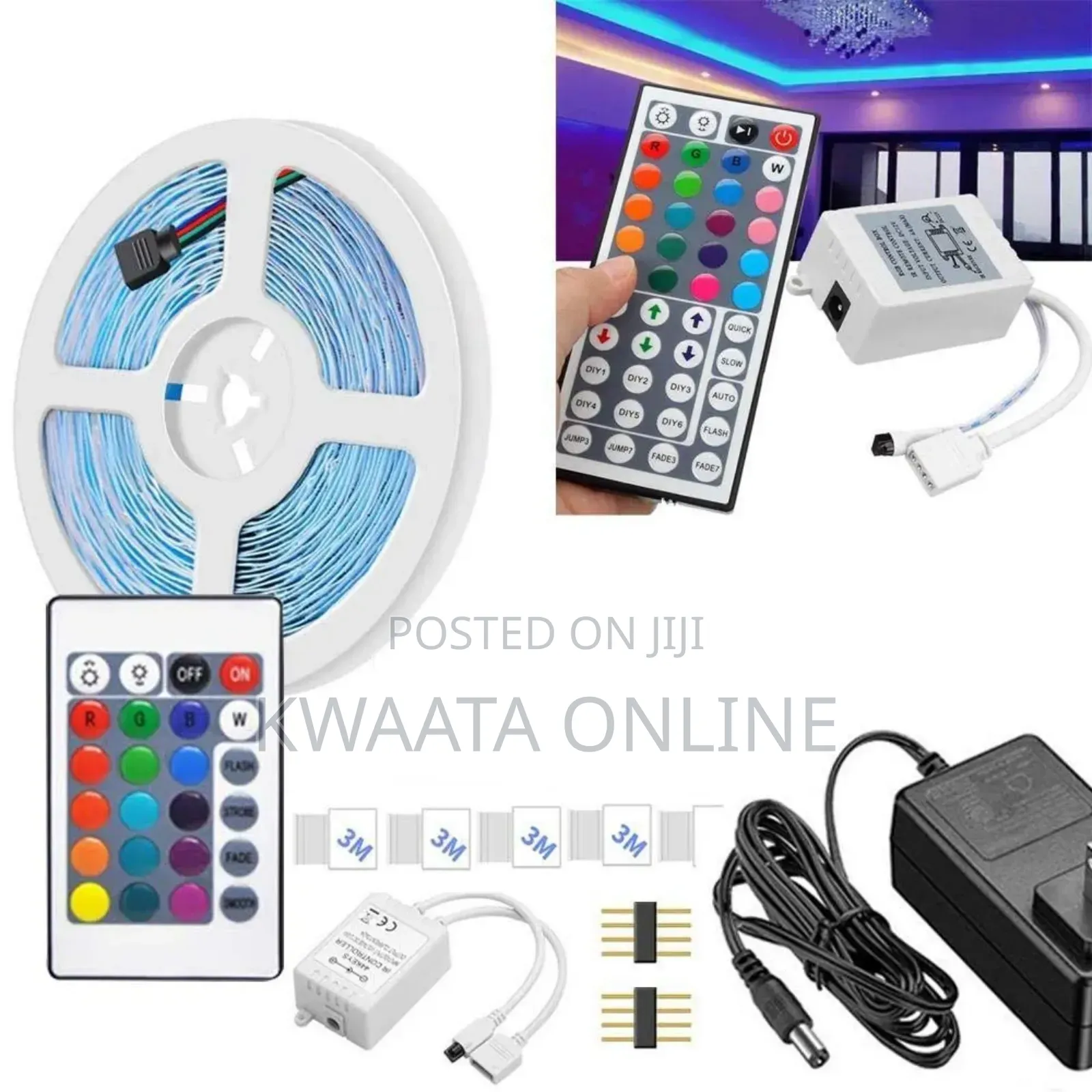 RGB Remote Control Color Changing Led Strip Light (5-Meter),Waterproof