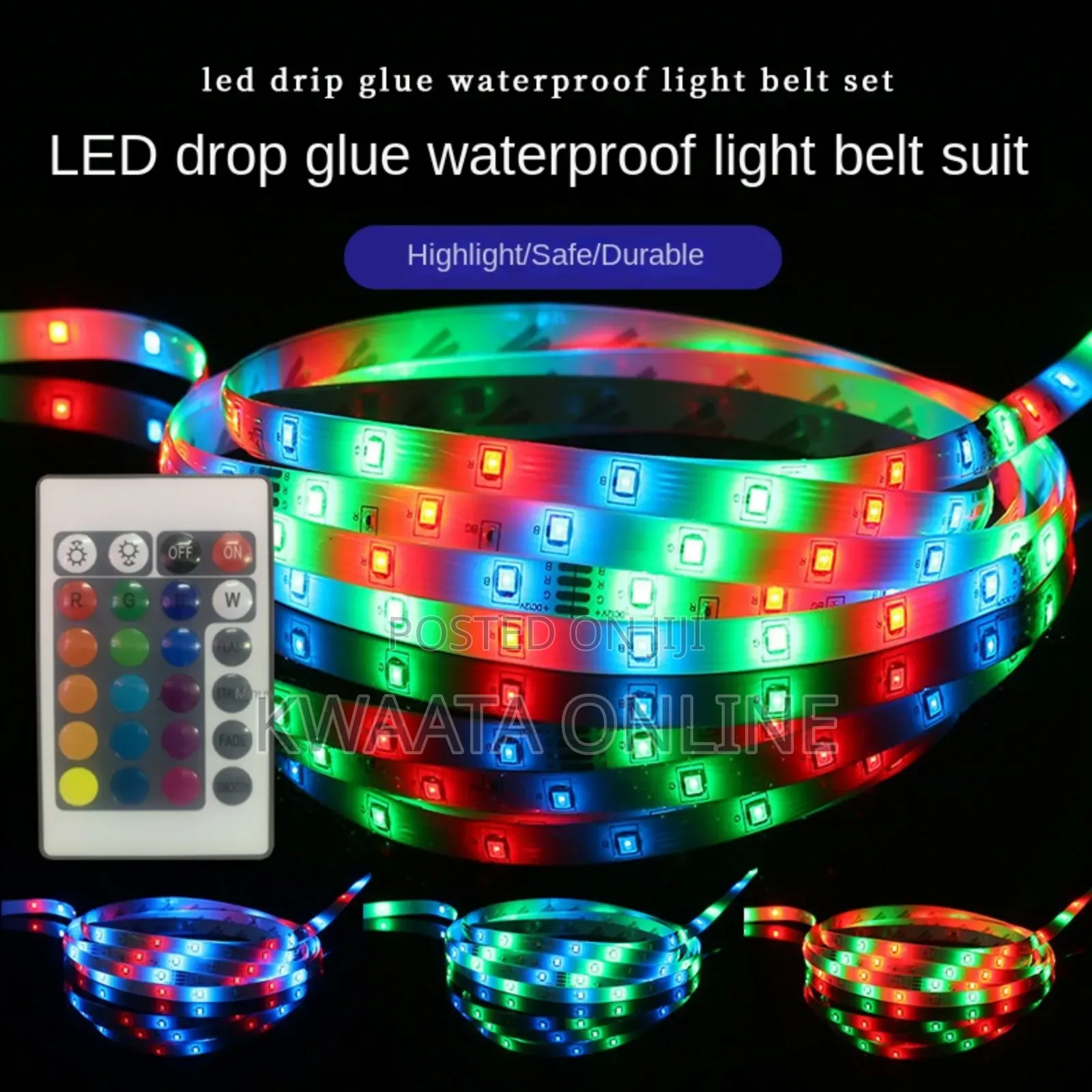 RGB Remote Control Color Changing Led Strip Light (5-Meter),Waterproof