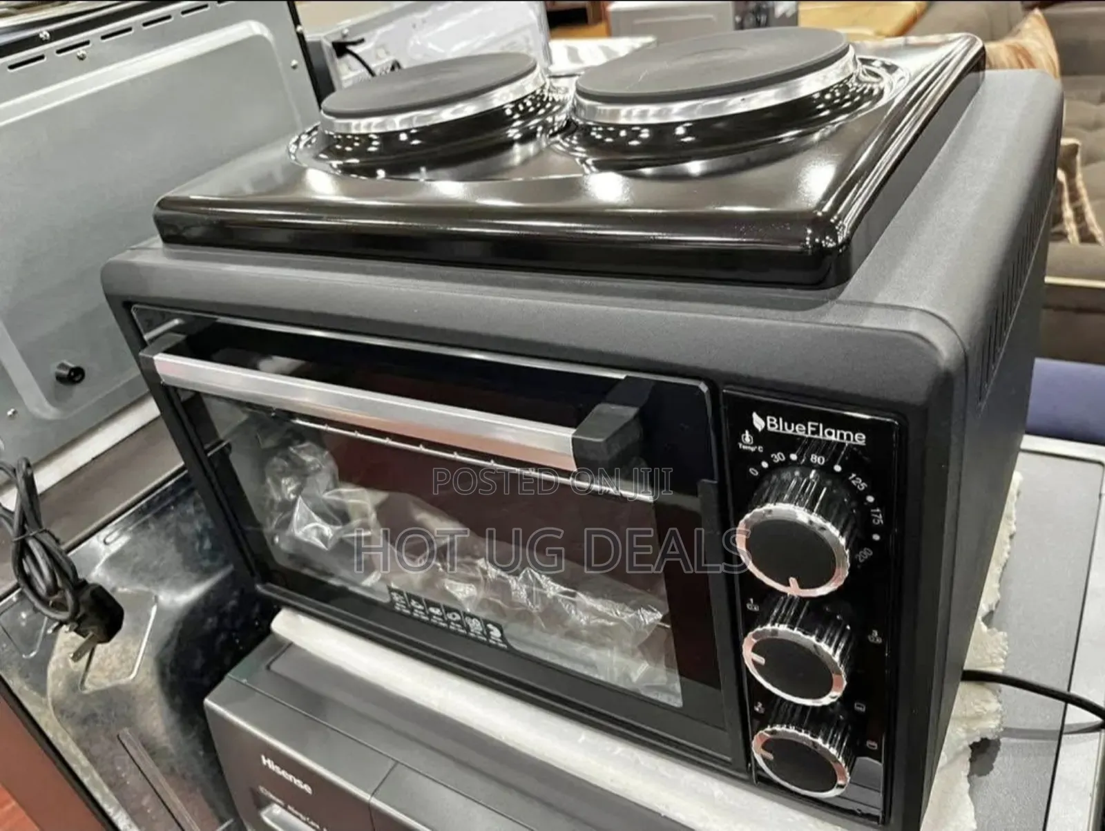 Blueflame 35 Liters Electric Mini Oven With Two Hot Plates / Hobs -