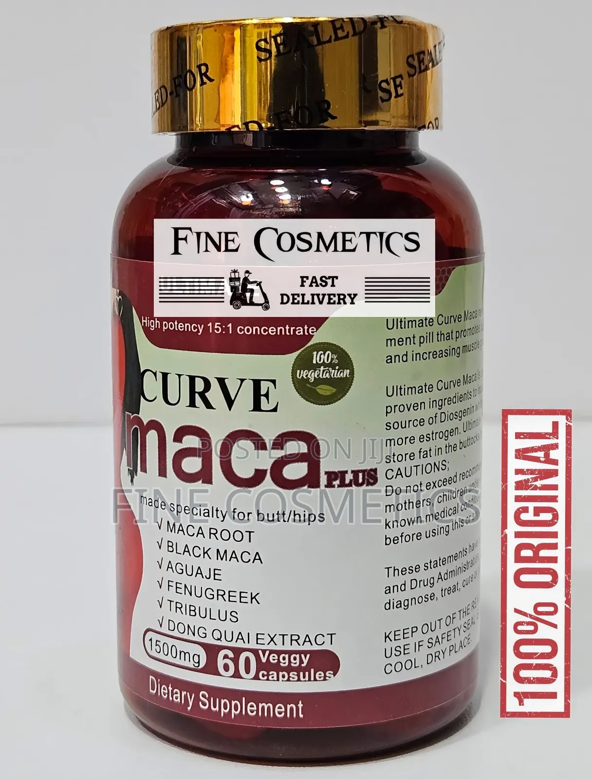 Ultimate Curve Maca Plus 1500mg Hip and Butt Enlargement 60 Capsules