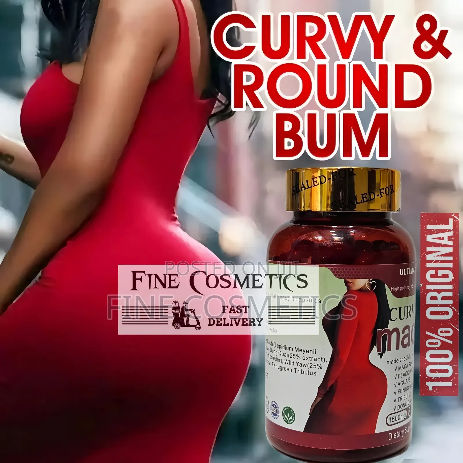 Ultimate Curve Maca Plus 1500mg Hip and Butt Enlargement 60 Capsules