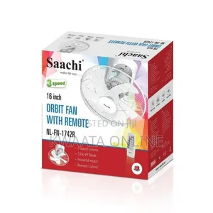 16" Saachi Wall Fan With Remote Control, 3 Speed 5 Blades Nl-Fn-1742r