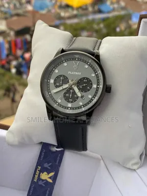 Playboy Men's Classic Analog Wrist Time Piece With Genuine Leather