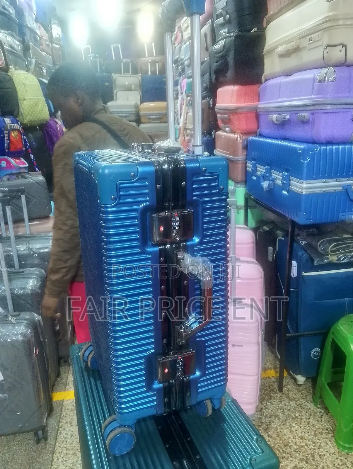Noble Aluminium Plastic Suitcase. Small. ( Blue)