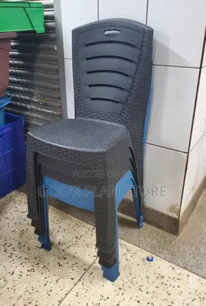 Blue and Black Textured Plastic Chairs for Restaurant and Bar