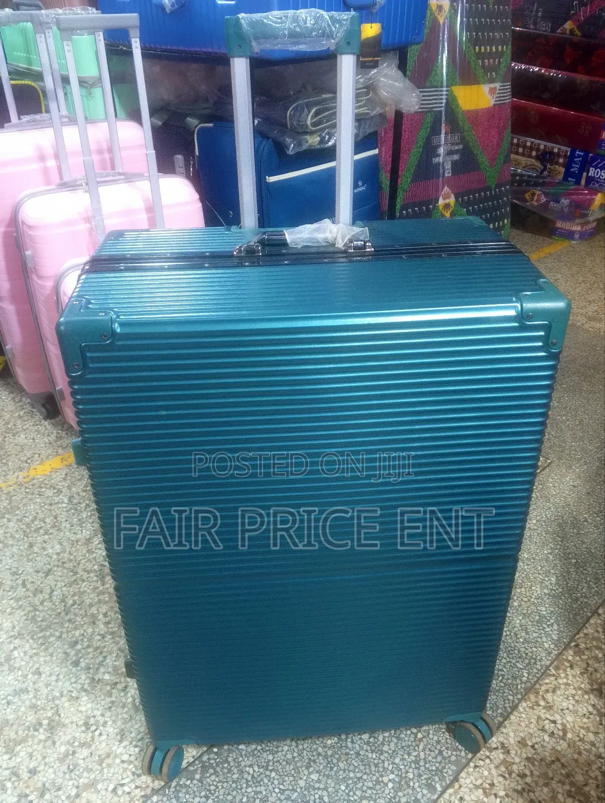 Noble Extra Large Aluminium Plastic Suitcase.( Dark Green)