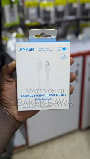 Anker 322 Usb-C to Usb-C Cable (3ft Braided).
