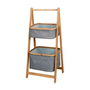 Wooden Shelving 2 Gray Storage Unit