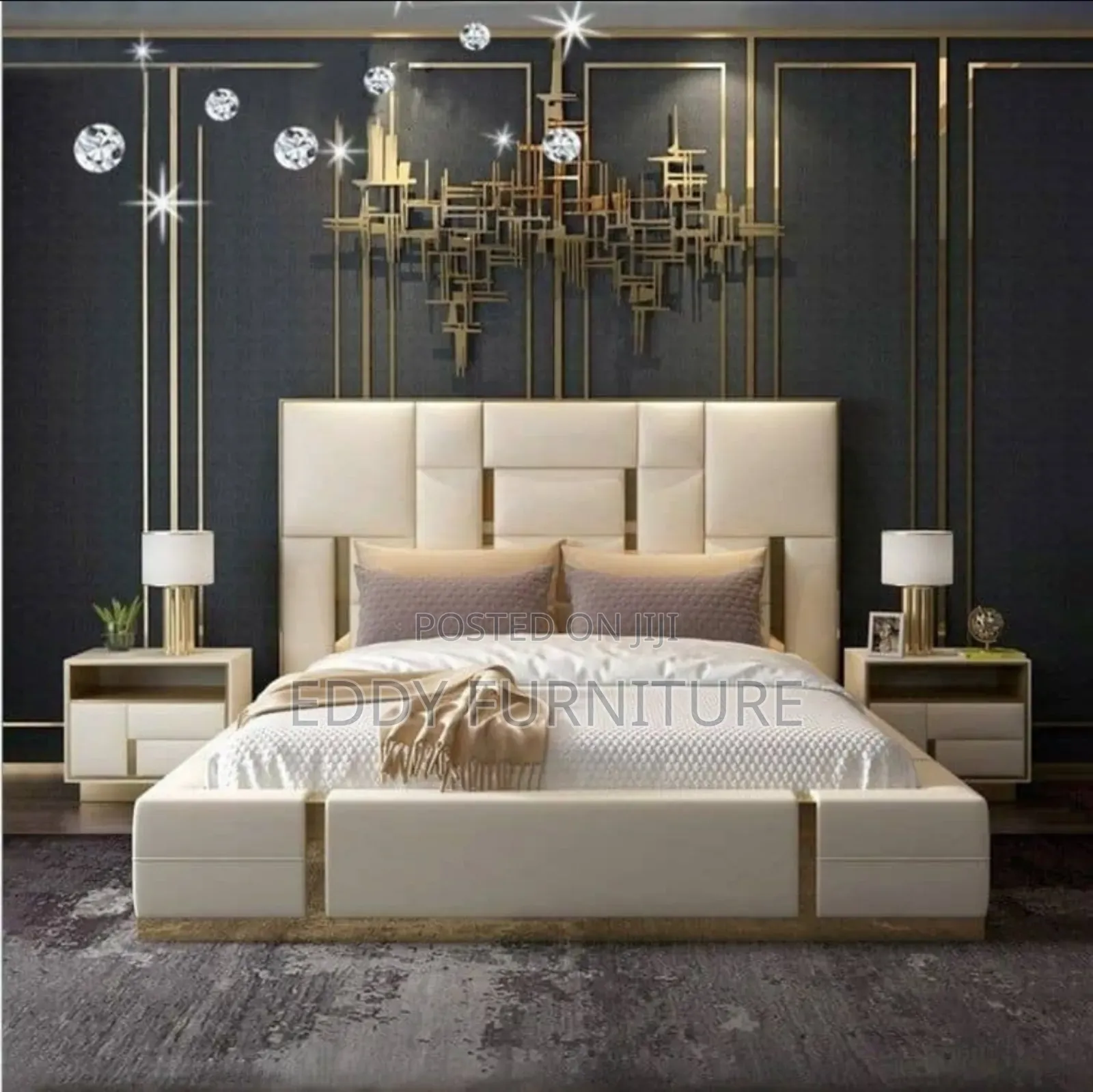 Extra Bed With Gold Design