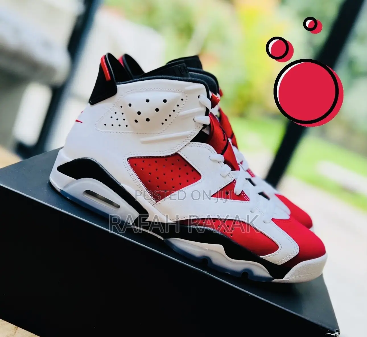 Original White/Red Nike Air Jordan 6 Retro Sneakers
