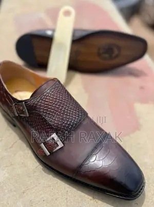 Original Dark Tan John Foster Double Monk Strap Formal Gentle Shoes