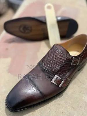 Original Dark Tan John Foster Double Monk Strap Formal Gentle Shoes