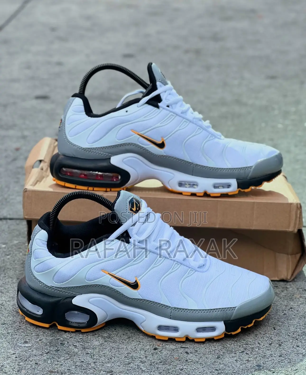 Original Nike Air Max Plus Tn White/Grey/Orange Sneakers