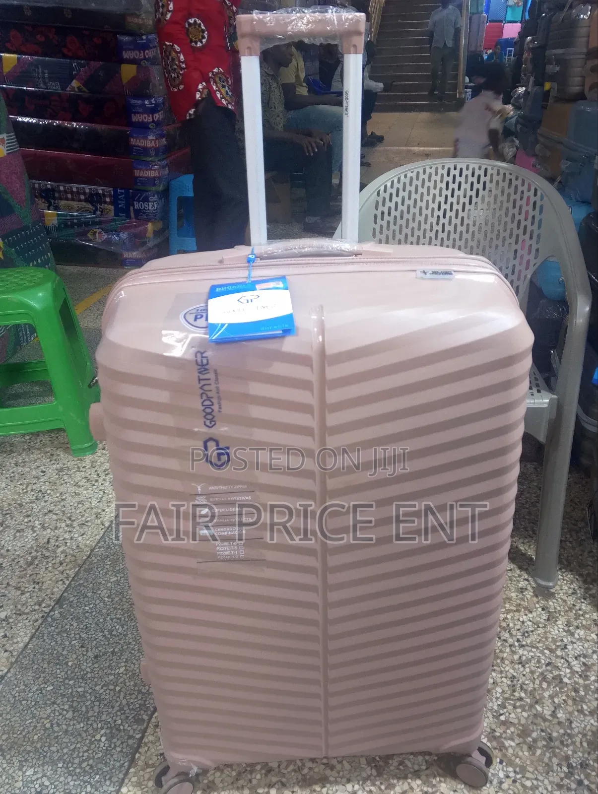 Pure Rubber Plastic Suitcase. Extra Large.( Cream)