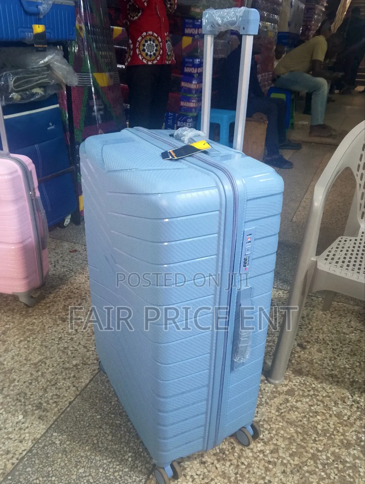 Rubber Plastic Suitcases. Large.( Blue)