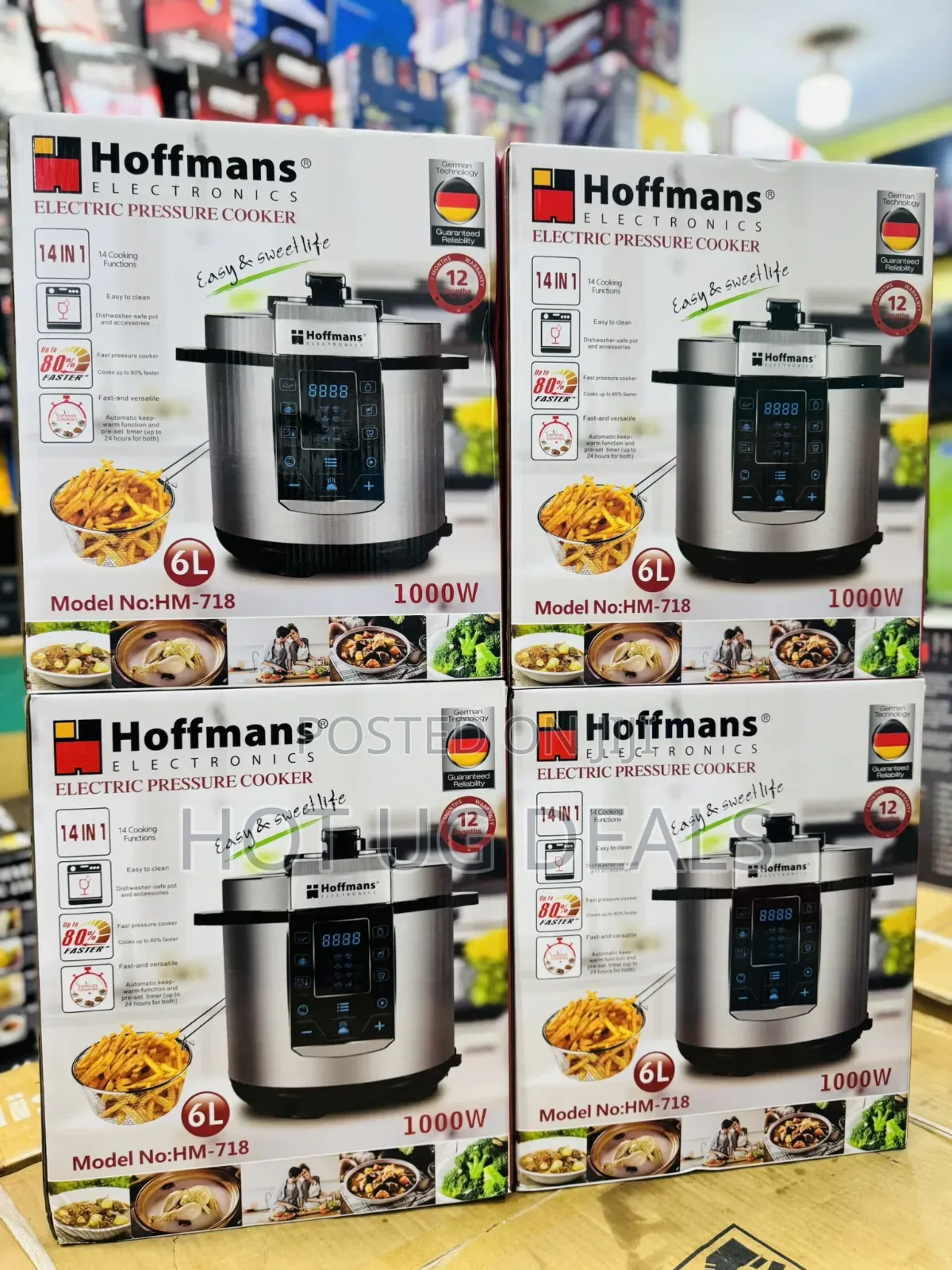 Hoffmans Electric Multi Cook Pressure Cooker  With Steamer 6l - Silver
