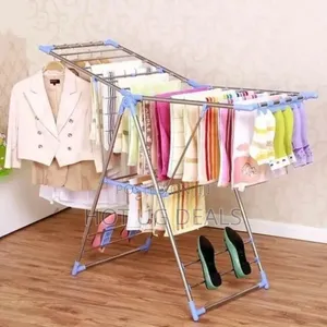 Portable Metallic Steel Hanger Clothes Drying Rack For Small Spaces