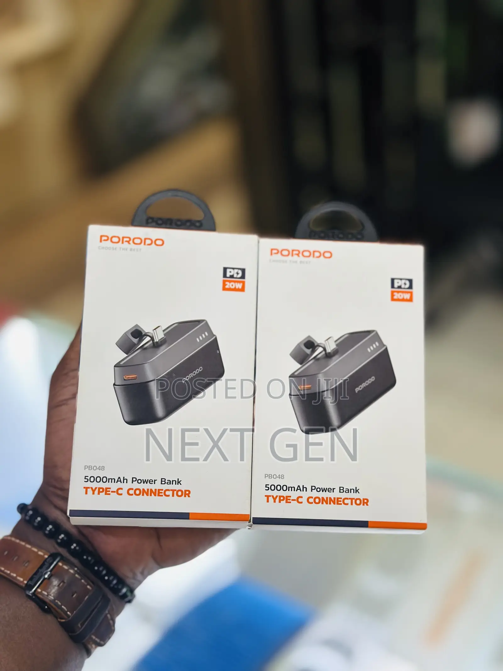 Porodo 5000mah Power Bank With Lightning Connector/Type C Connector