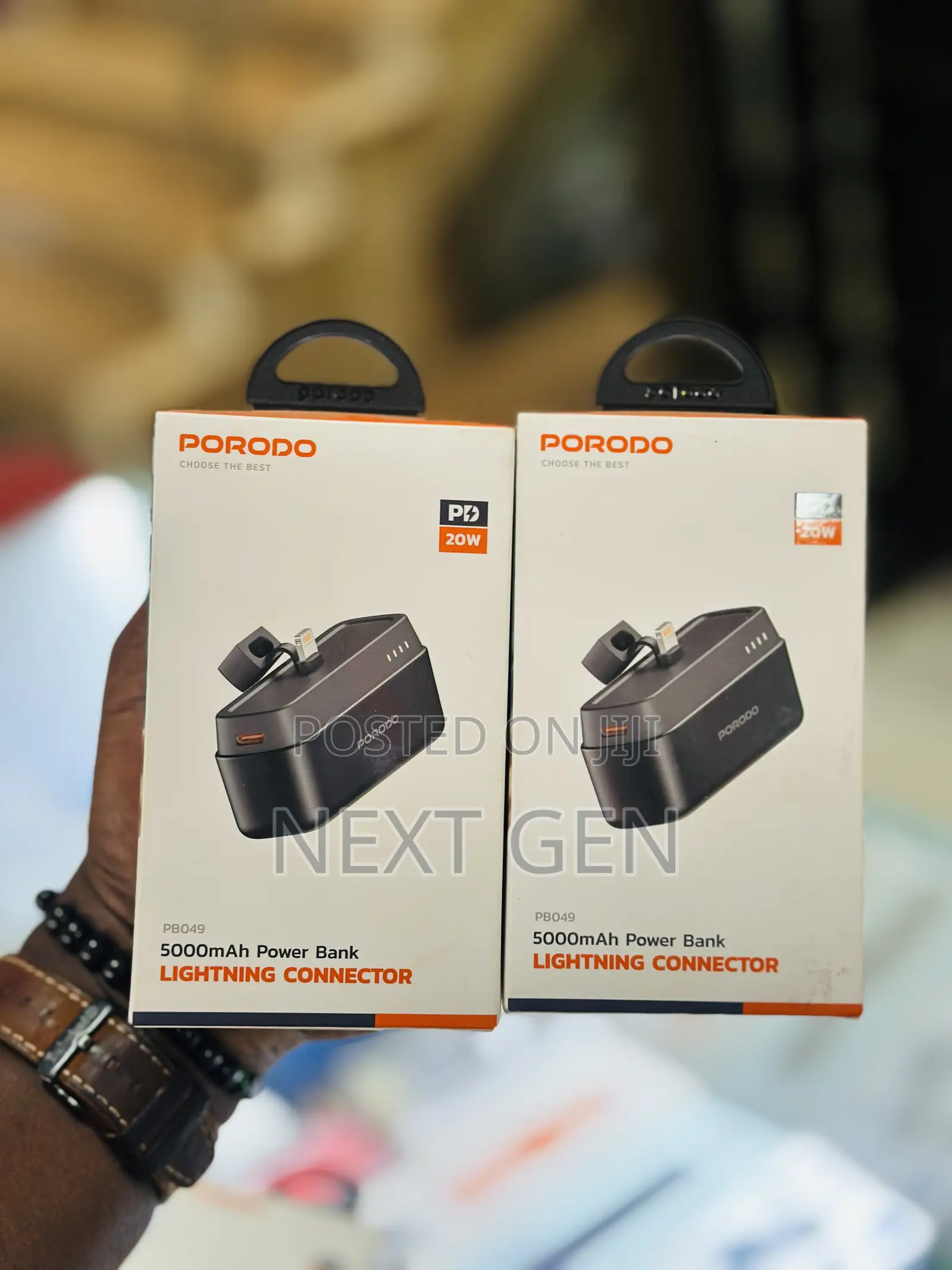 Porodo 5000mah Power Bank With Lightning Connector/Type C Connector