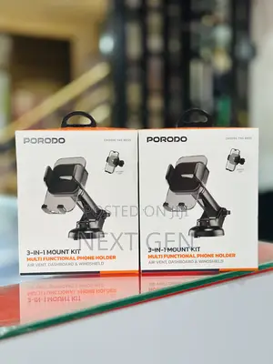 Porodo 3-in-1 Mount Kit Multi Functional Phone Holder