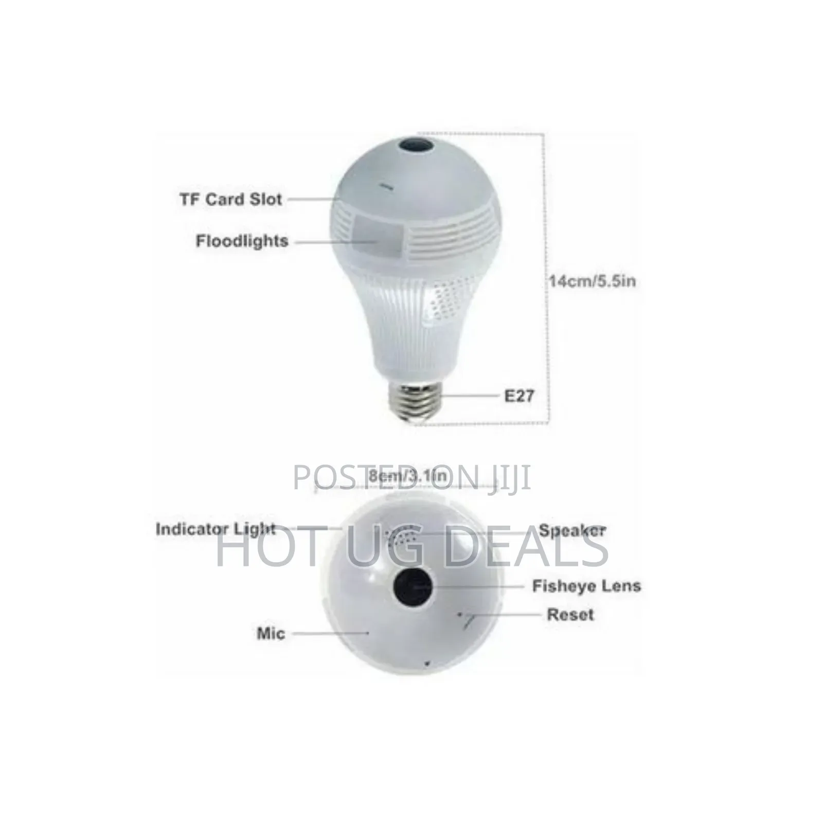 Smart Wireless Security Camera Bulb - White