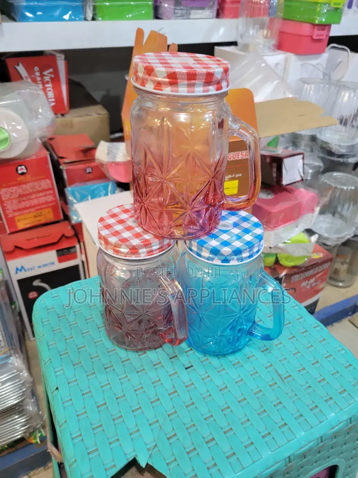 Glass Juice Jar in Different Colors 500mls 12pics DZN