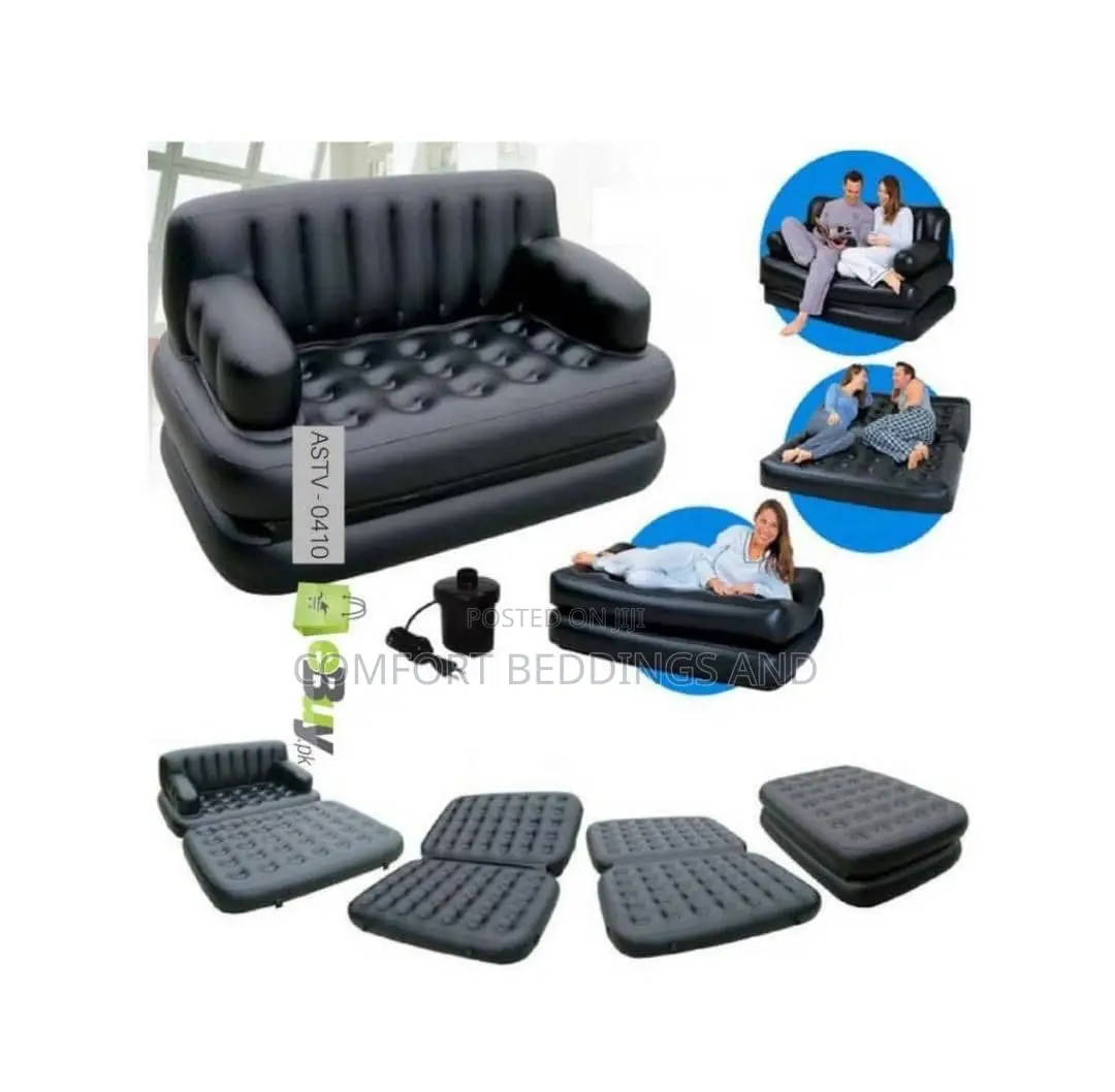 Inflatable Sofa Chair With Mattress Black