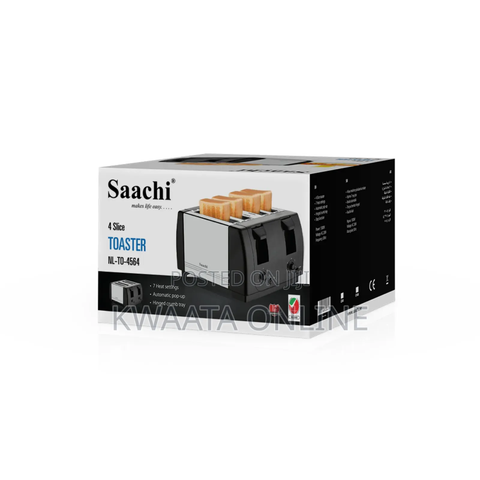 Saachi 4 Slice Pieces Toaster Nl-to-4564-Bk