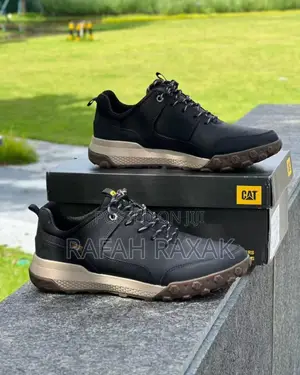 Original Black Men’S Cat Casual Leather Sneakers