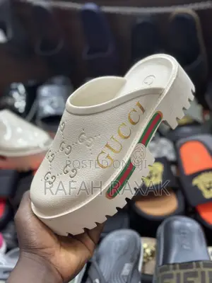Original Cream Gucci Dapadans Big Sole Rubber Sandals