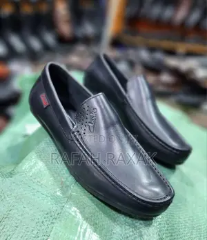 Original Men’S Black Flat Sole Clarks Moccasin Leather Loafers
