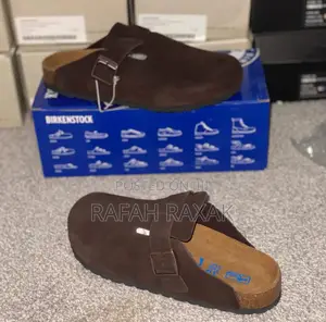 Original Coffee Brown Suede Birkenstock Boston Clog Sandals