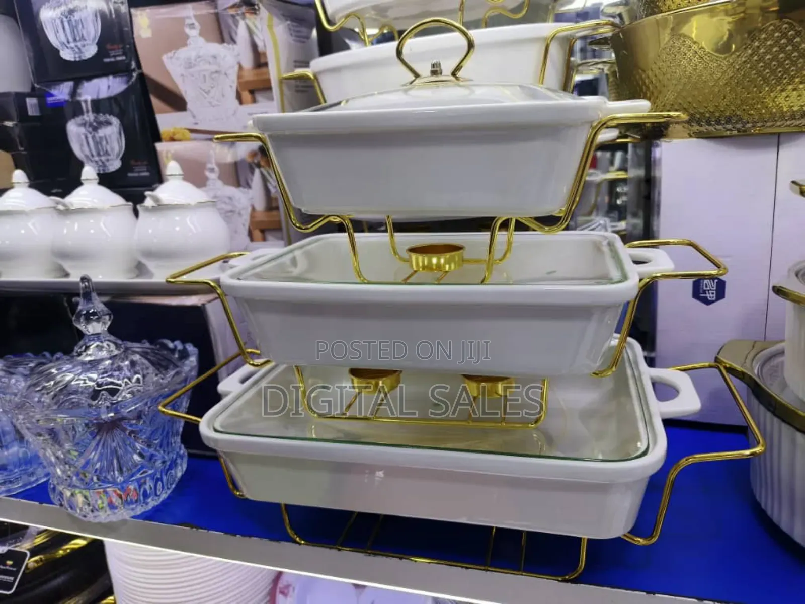 3pcs Casserole Serving Pot Set With Warmer Rack