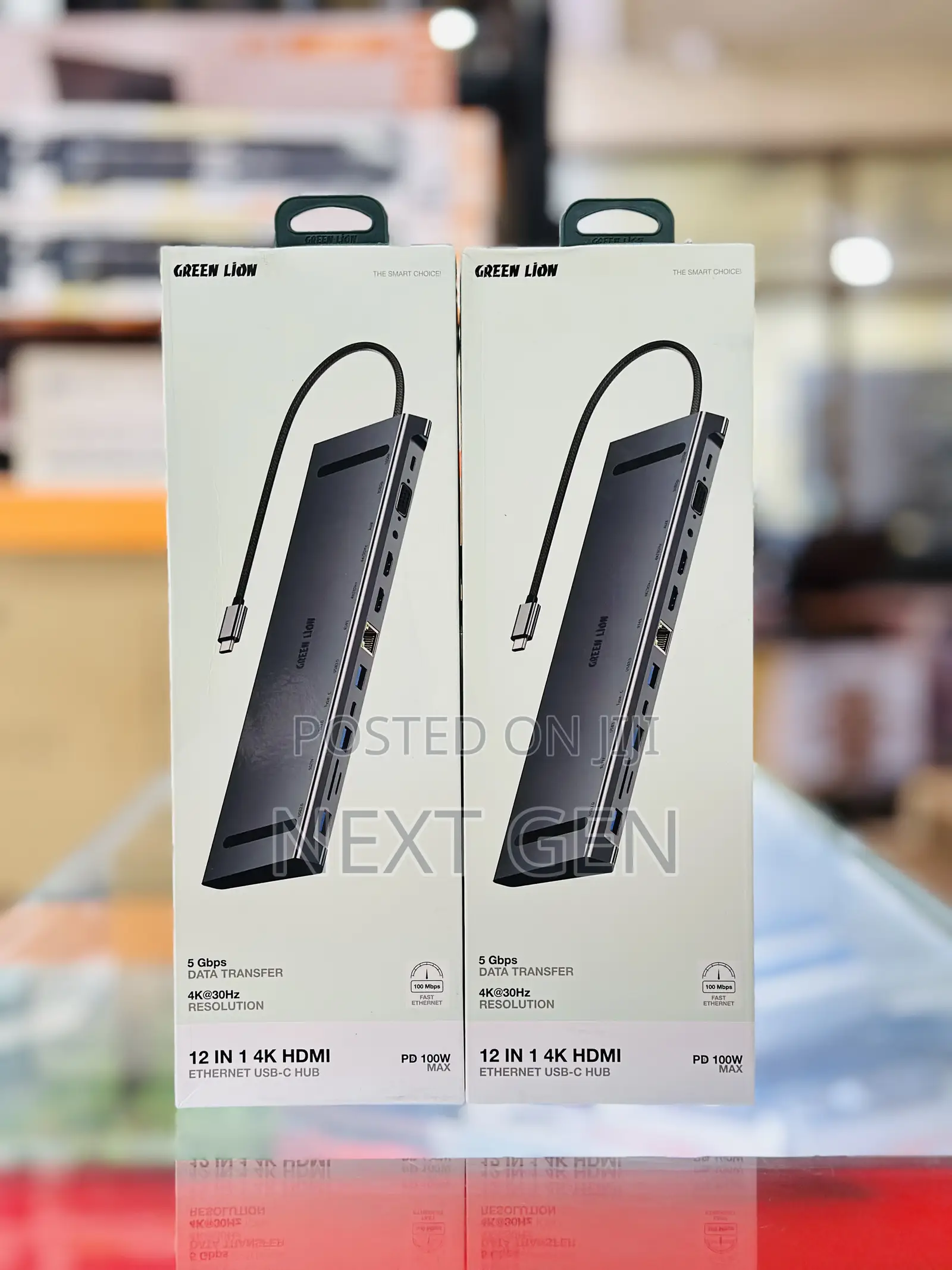 Green Lion 12-in-1 Hdmi Ethernet Usb-C Hub - Gray