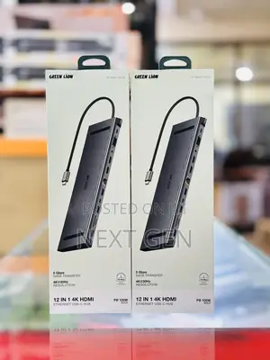 Green Lion 12-in-1 Hdmi Ethernet Usb-C Hub - Gray