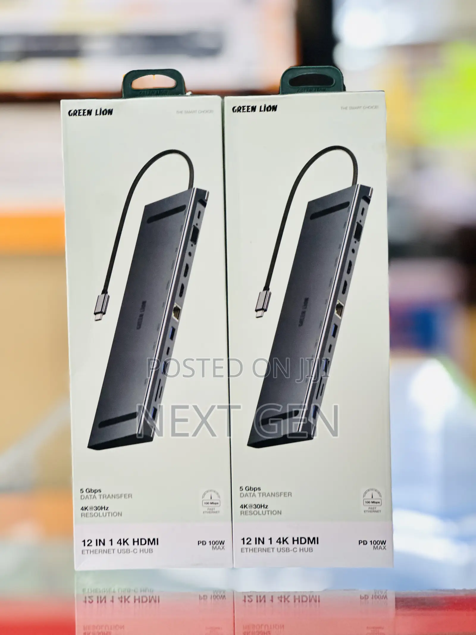 Green Lion 12-in-1 Hdmi Ethernet Usb-C Hub - Gray