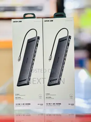 Green Lion 12-in-1 Hdmi Ethernet Usb-C Hub - Gray