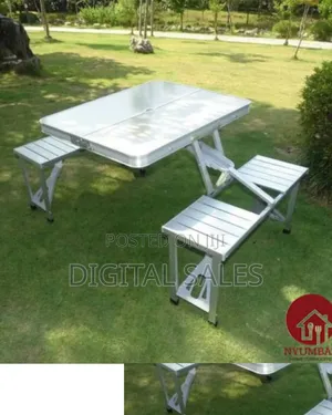 Outdoor Aluminum Portable Folding Camp Table With Chair