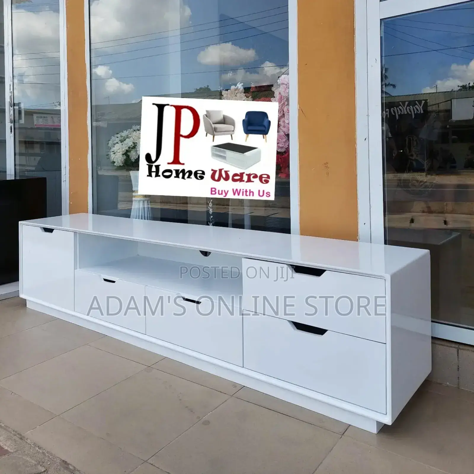 White Tv Stand Long 2meter